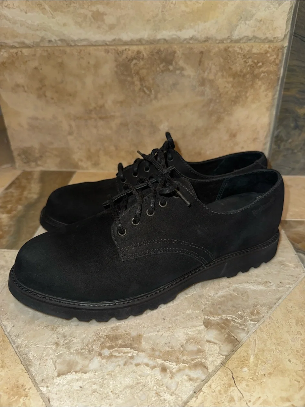 Rockport Waterproof Black Leather Oxford Shoes Women’s 9W Wide Lace Up WR5649